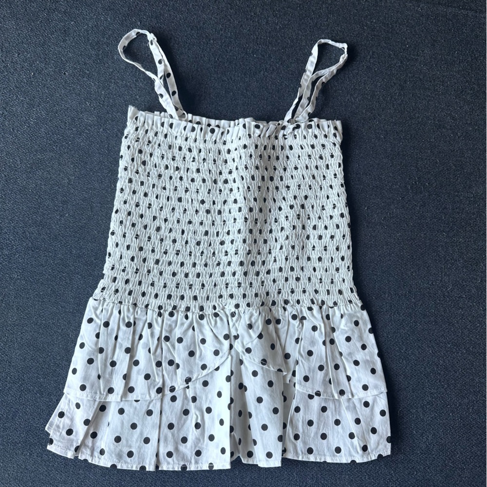 Polka dot peplum top